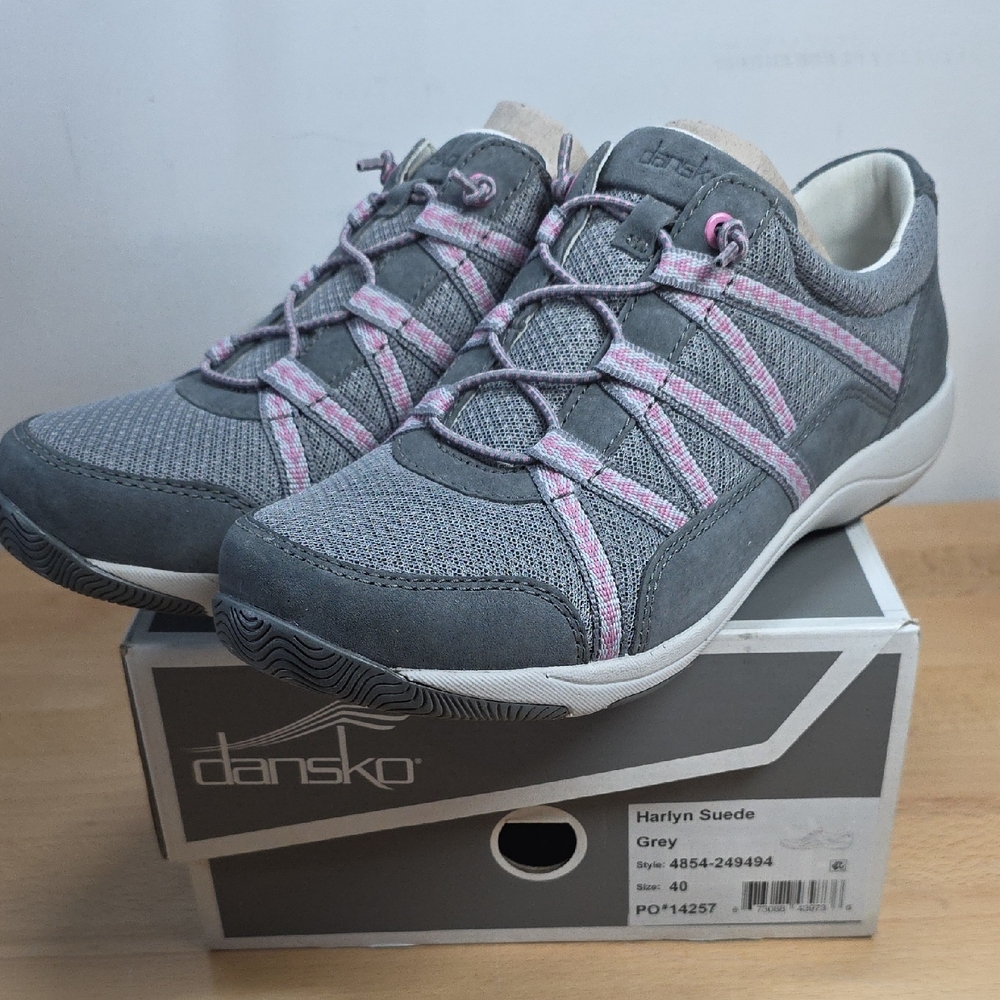 Dansko Gray and Pink Sneakers with Sporty Design